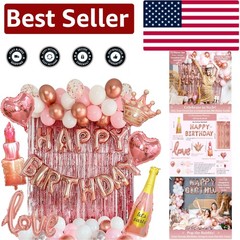 Stunning 71-Piece Rose Gold Birthday Decoration Set for Elegant Celebrations