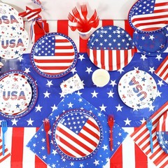 Bolake 250th Anniversary US Decorations Serve 24 Memorial Various sizes, Blue