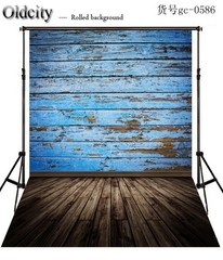 Blue Wood Floor Party Decor Supplies Backdrop Banner Vinyl Background 5x7FT