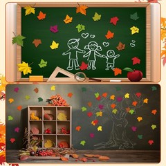 108 PCS Fall Maple Leaf Paper Cutouts Bulletin Board Thanksgiving Decor