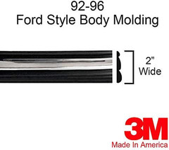 Black Chrome Side Body Trim Molding Replacement for 1992-1996 F150, F250, F350,
