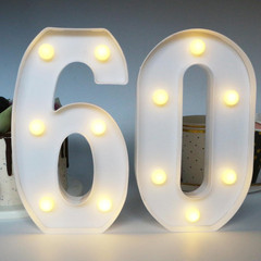 H:7.88 Inches Light up Numbers 60 Sign for Party Decor, 60Th Birthday Decoration