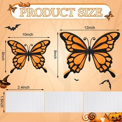 12 Pcs 3D Large Butterfly Party Decoration Paper Butterfly Stickers in 2 Diff…