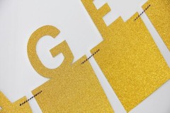 We Are Engaged Photo Banner Gold Glitter Engagement Party Decorations