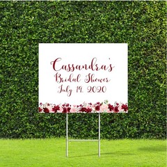 Blush & Burgandy Theme Customized Large Yard Sign Wedding Birthday Bridal Shower