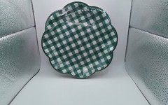 Green Gingham Plaid Party Tableware Set (Plates, Cups, Napkins, Utensils)