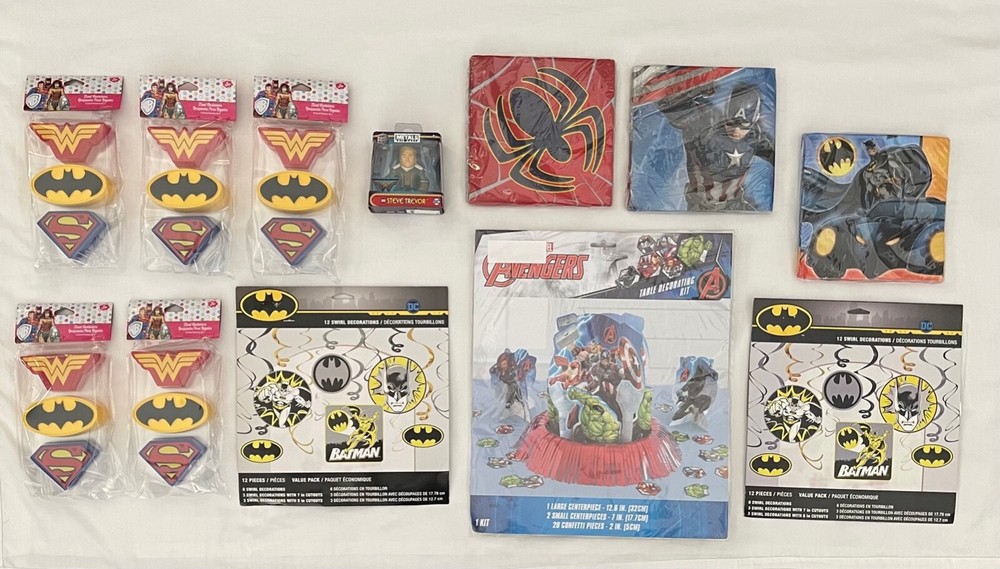 Marvel DC Super Hero Birthday Party Decorations Favors Supplies NEW 78-Piece