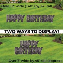 24″ Happy Birthday Quick Set Yard Sign Letters | 5pc Outdoor Lawn Decorations
