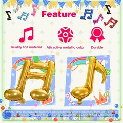 16 Pcs Music Note Foil Balloons 16» Music Note Foil Mylar Balloons Aluminum …