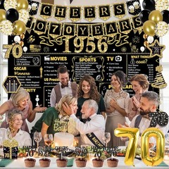 70th Birthday Decorations for Men Women, 36 Pcs Back in 1956 Birthday Party D…