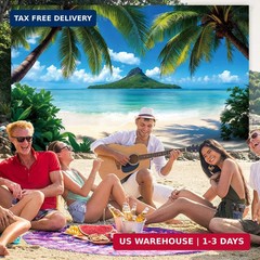 Tropical Beach Backdrop Hawaiian Ocean Photo Banner Luau Decor 7x5ft