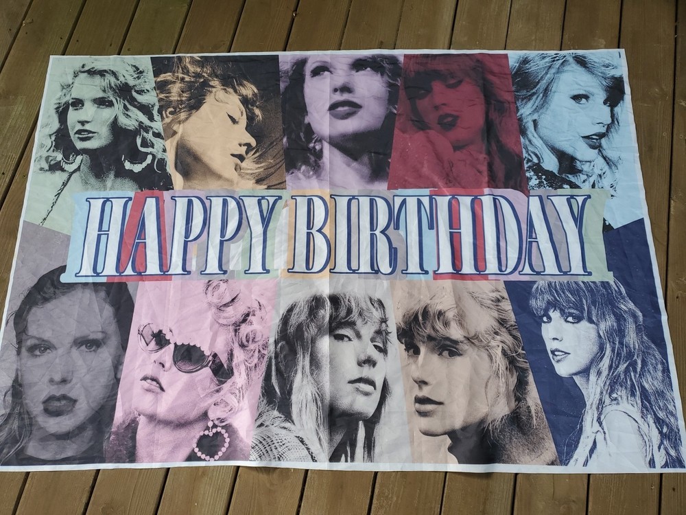 Taylor Swift Happy Birthday Banner Backdrop 60″x40″