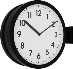 Elegant 15-Inch Double-Sided Aluminum Wall Clock for Home & Office Decor