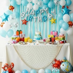 Nautical Fish Net Decorations for Party Wall Hanging Ocean Theme Decor