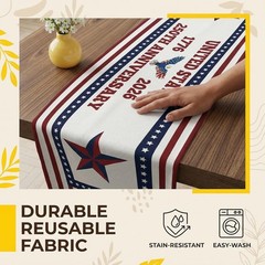 Patriotic 250 Celebration Table Runner – Ideal for Indoor & Outdoor Events