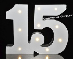 # 15 WHITE WOOD LARGE 5″ TABLE SIGN LED LIGHTS DECORATION QUINCEANERA HANGING