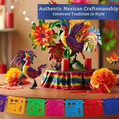 Mini Mexican Party Banners (2 Pack with 10 Small Plastic Flags per Banner) – …
