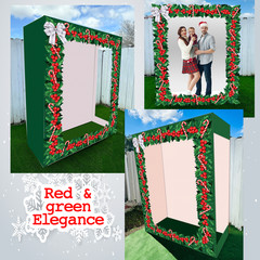 Christmas Photo Booth Backdrop 6,3×5,4ft,Holiday Decoration
