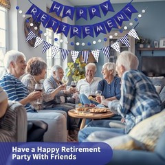 Lightweight Blue Silver Retirement Party Banner – Perfect for Celebrations
