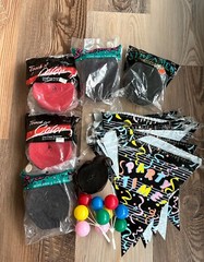 Lot Vintage Party Decorations~Streamers~Cake Topper~Banner