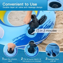 2-Pack River Tubes for Floating Heavy Duty Inflatable Floating Lounger Premiu…