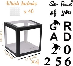 Elegant Black Balloon Boxes – Graduation Decorations for Class of 2026 Parties