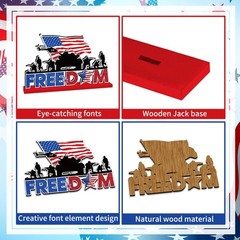 4Pcs 4th of July Table Decorations Patriotic Decorations July 4th Day Wooden