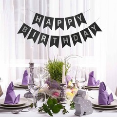Black Purple and Silver Happy Birthday Party Decorations Balloons Décor Suppl…