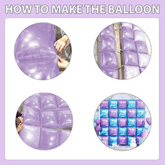 Blue and Purple Square Foil Balloon Wall,19 Inches Double Sided Chrome Square Ba