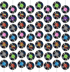 12 PCS Vinyl Records Banners 50’s Party Decorations Music Record Hanging Swirl 1