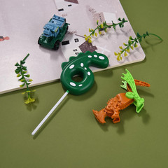 2.76 Inch Green 6 Dinosaur Birthday Candle, Dinosaur Birthday Decorations, Dinos