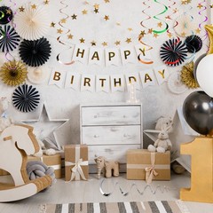 30 Pcs Laser Gold Party Hanging Swirls Single Strip Hang Tag Hook & Strip