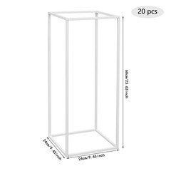 20pcs White Iron Wedding Flower Stands, Wedding Table Decorations, Floral Holder