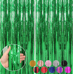 4 Pack 3.3 X 9.9 Ft Gold Foil Fringe Curtains Party Decorations, Gold Tinsel Cur