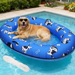 pdpdoc 61″x 43″ Dog Pool Float Raft with Handle & Rope, Heavy Duty Inflatable…