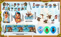 Moana Party Decorations Disney Princess Birthday Balloons Tablecloth Cake Topper