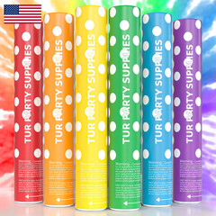 Rainbow Powder Cannons Smoke Bombs Biodegradable Poppers Assorted 6 Pack Launch