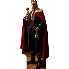 H38248 Donald Trump Royal King with Scepter Classic Victorian Painting Cardboard