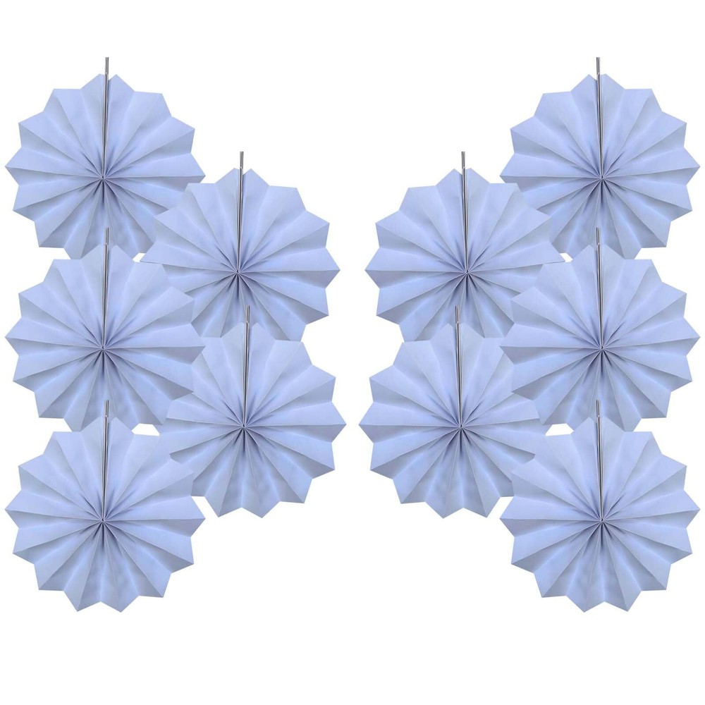 White Party Decorations 8 inch Paper Fans 30 Color DIY Set Birthday Wedding