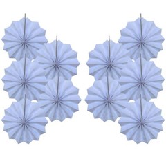 White Party Decorations 8 inch Paper Fans 30 Color DIY Set Birthday Wedding