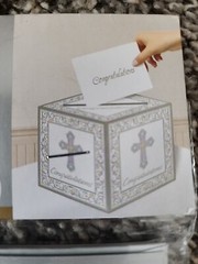Blessed Day Cross Religious Theme Easter Holiday Party Decoration Card Holder