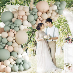 149Pcs Neutral Balloon Arch Kit, Sage Green Balloon Arch Kit with Nude White San