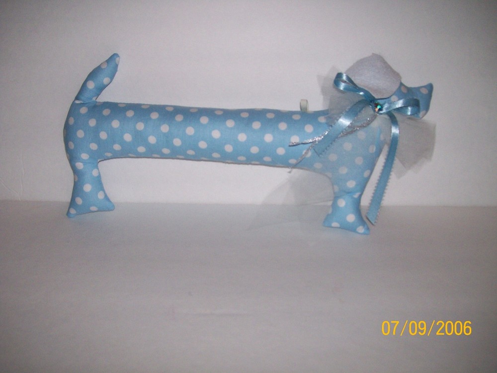 Graduation Birthday Baby Shower Autograph Dog 16″ X 8.5″ Blue/White Polka Dots