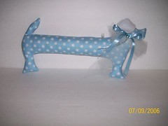 Graduation Birthday Baby Shower Autograph Dog 16″ X 8.5″ Blue/White Polka Dots