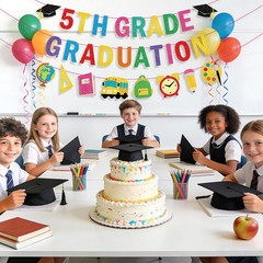 5Th Grade Graduation Decorations Banner, Elementary Graduation Party Decor, Colo