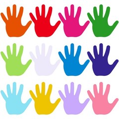 Paper Hand Cutouts Assorted Colors Classroom Bulletin Board 2 Inch 600 PCS