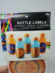 Target Labels for Bottles Party Goods-24ct. 12 Orange 12 Blue