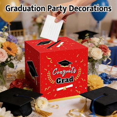Graduation Decorations 2026 Red Graduation Card Box Graduation Party Decorations