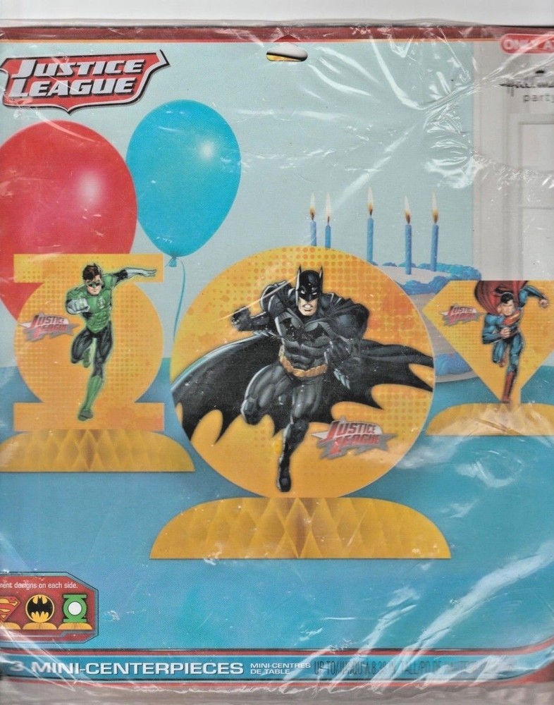 JUSTICE LEAGUE Batman Superman DC Comic Table Centerpiece Birthday Costume Party