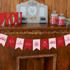 Valentine Bunting Decoration Fish Tail Shape Paper Bunting Hanging Ornament
